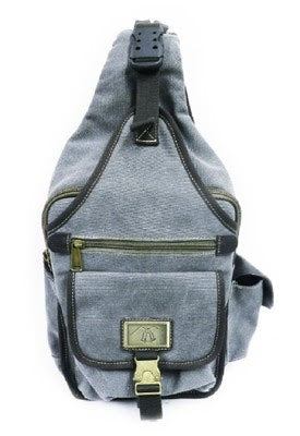 Canvas Hiking Sling Bag Grey/Brown