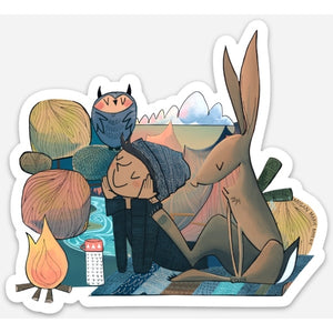 Smith Rock Boy & Rabbit (Sticker)