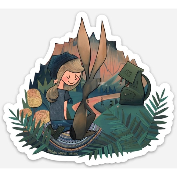 Girl Hare Smith Rock Sticker