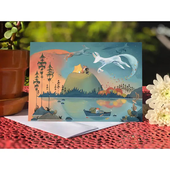 Smoke Foxes (Design 36) Greeting Card