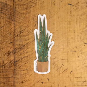 Snake Plant Houseplant Clear Sticker