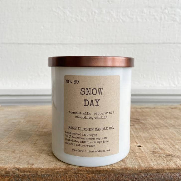 Snow Day Soy Candle - White