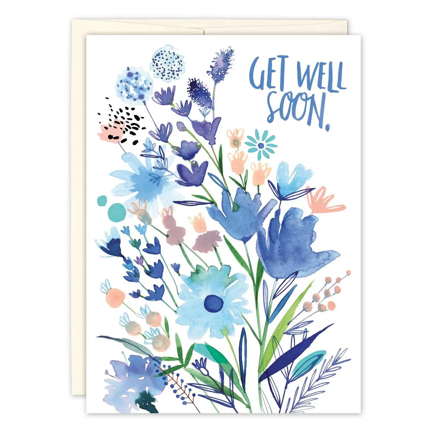 Soft Blue Get Well Card