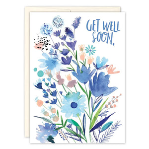 Soft Blue Get Well Card