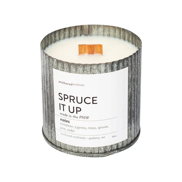 Spruce It up Wood Wick Rustic Farmhouse Soy Candle  10oz