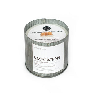 Staycation Wood Wick Rustic Farmhouse Soy Candle  10oz