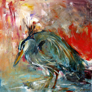 "Summer Pond Heron" - Christopher Mathie Fine Art