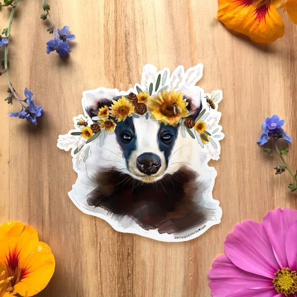 Sunflower Badger | Sticker