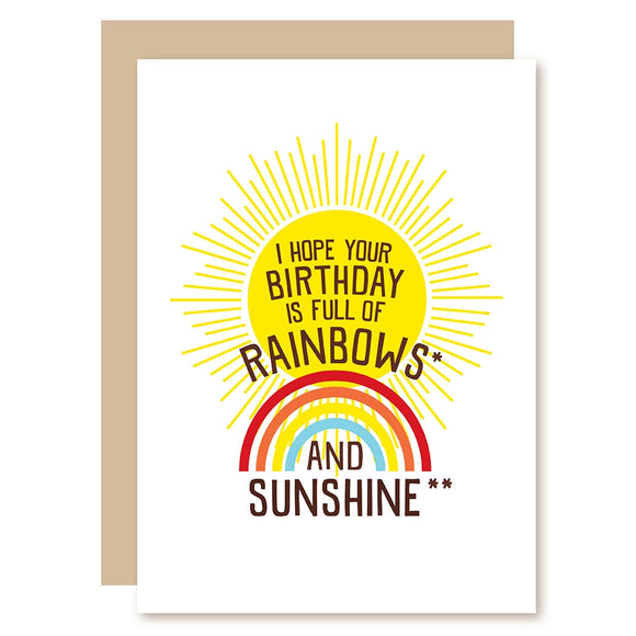Birthday Greeting Card - Rainbows & Sunshine