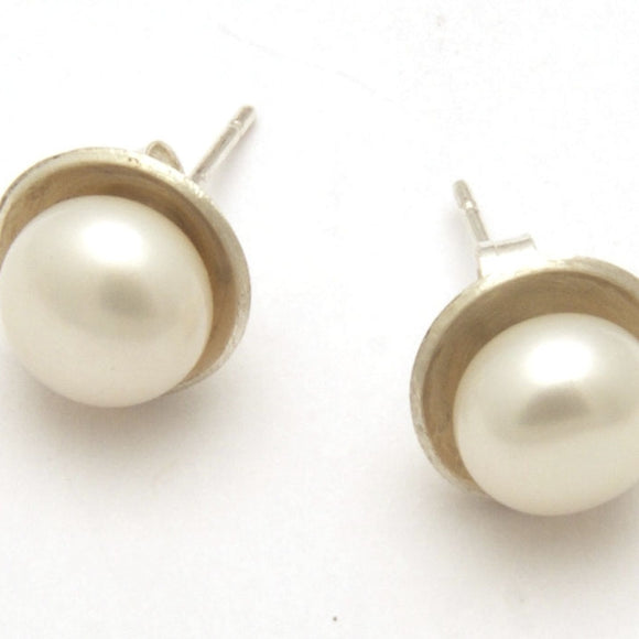 Fresh Water Pearl Studs | Sterling Silver