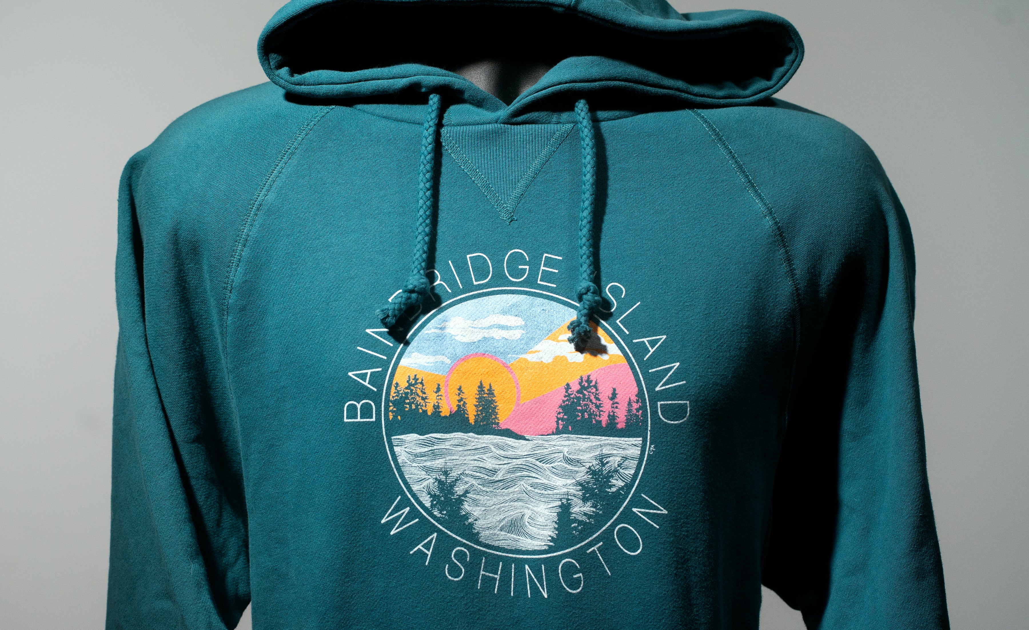 Bainbridge Island Sunset Hoodie Teal