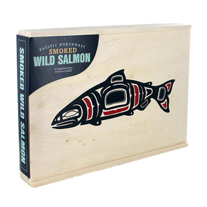 6 oz Traditional Wood keepsake Gift Box Smoked Sockeye Salmon