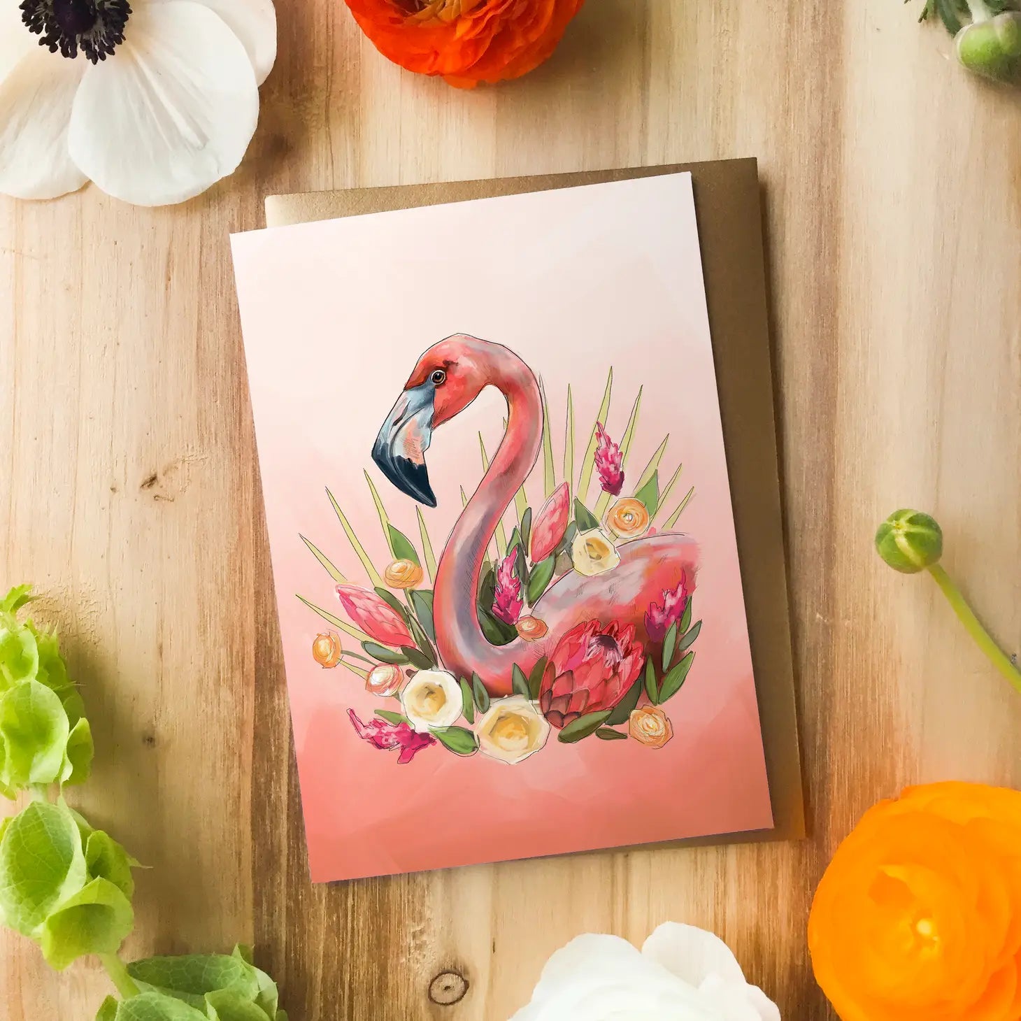 Tropical Flamingo | Greeting Card