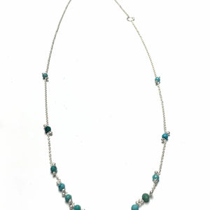 Turquoise Little Rondelle Necklace 18"