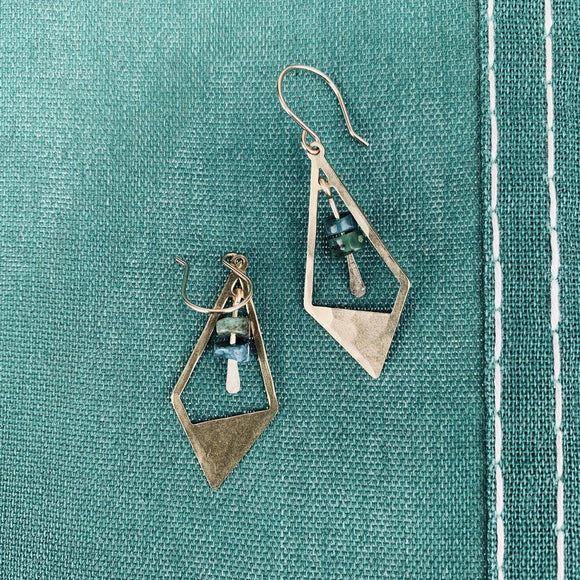 Turquoise & Triangle Earrings