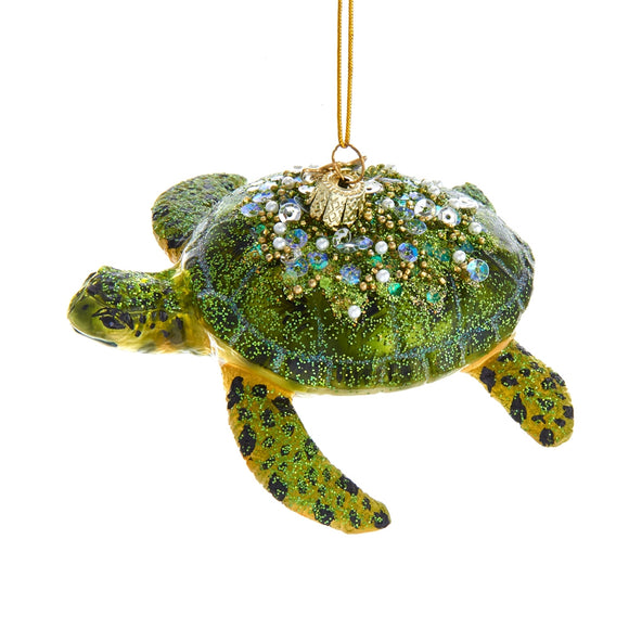 Sea Turtle Glass Ornament