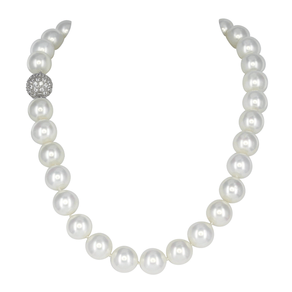 South Sea Shell White Pearl Strand Necklace