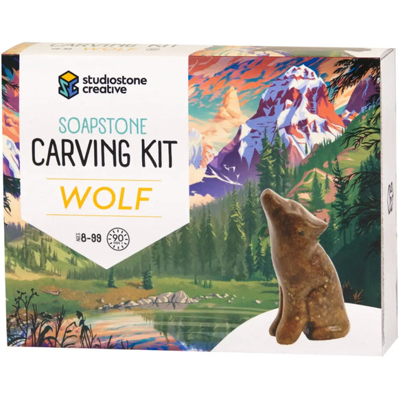 Wolf Soapstone Carving and Whittling