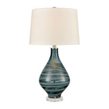 Waterville 31" Tall 3-Way 1-Light Blue Glass Table Lamp