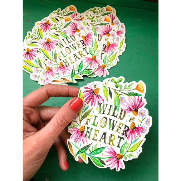 Wild Flower Heart Stickers