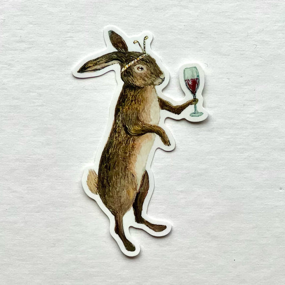 Wine Rabbit Sticker