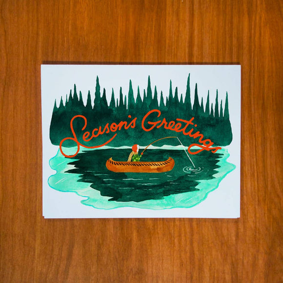 Winter Fishing Greeting Card