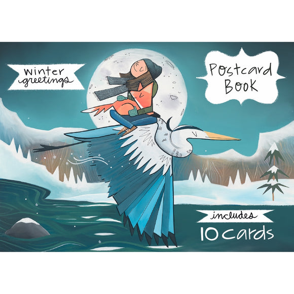 Winter Greetings - Big Illustrated Postcard Book - 5x7