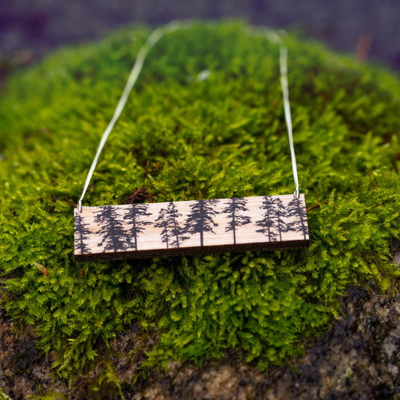 Wood Landscape Forest Necklace