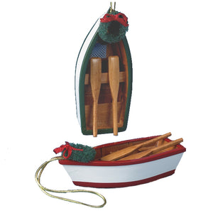 4" Wooden Row Boat Ornament