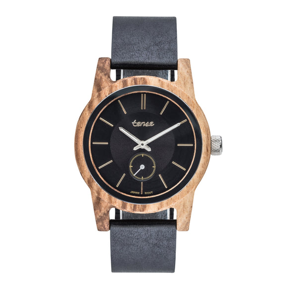 Hampton II Premium Leather Watch - Zebrawood/Black