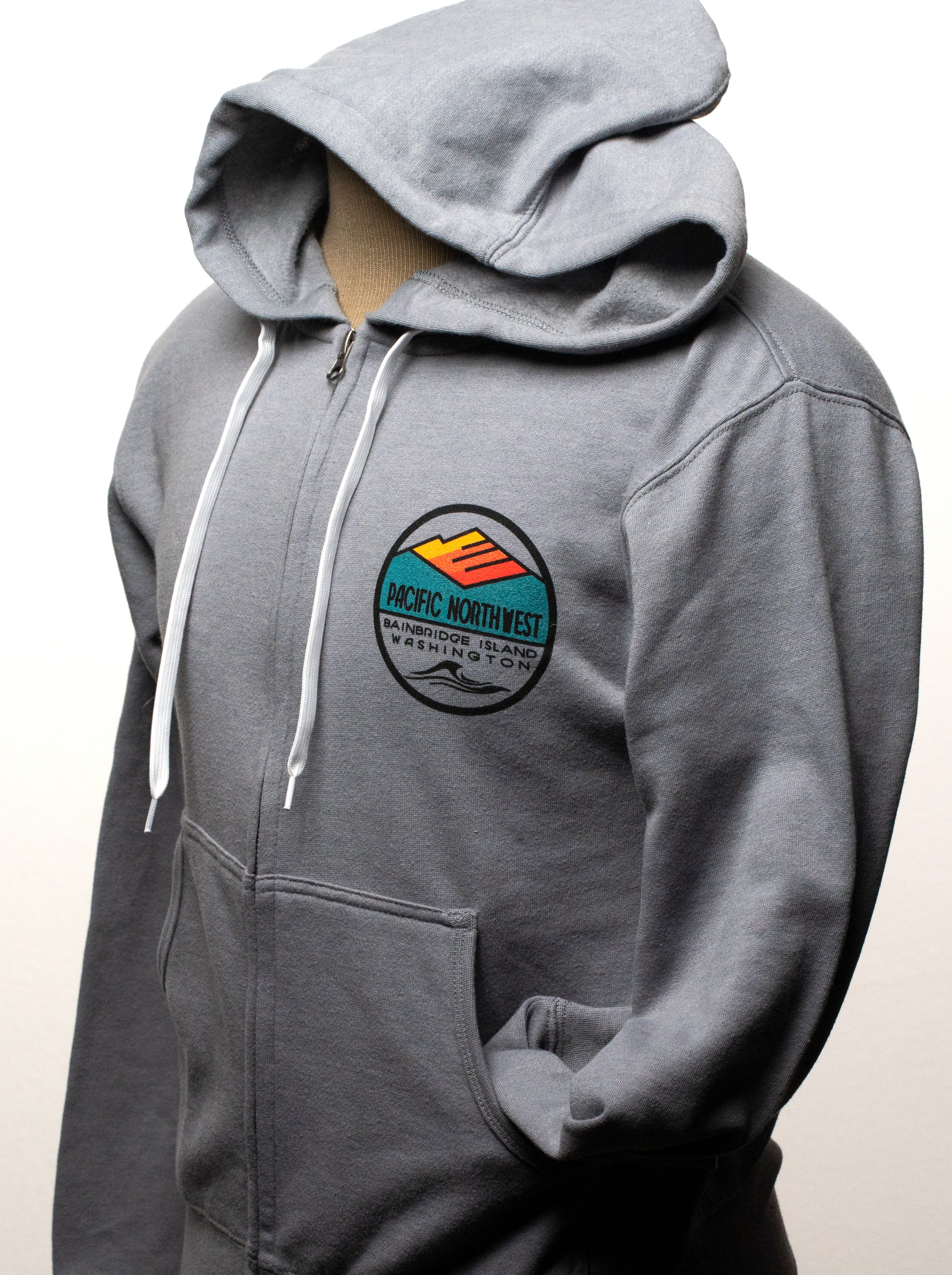 Bainbridge Island PNW ZipUp Hoodie | Gray
