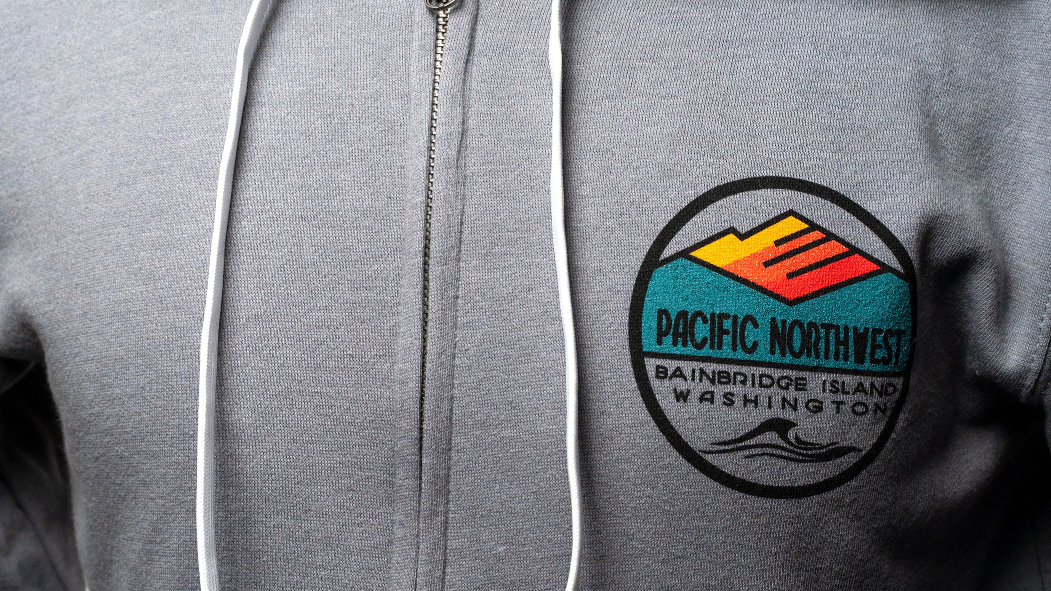 Bainbridge Island PNW ZipUp Hoodie | Gray