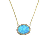 Oval Sea Opal Necklace