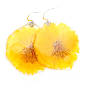 Yellow Cosmos Flower Earrings