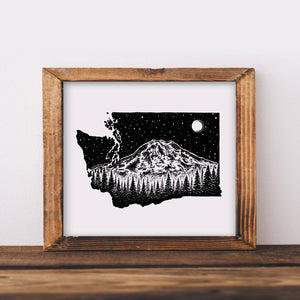 Washington and Mount Rainier Art Print