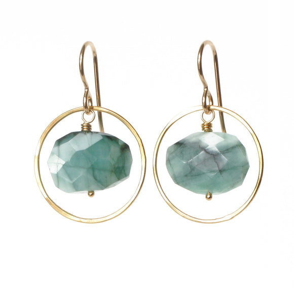 Celeste Earrings- Gold Emerald