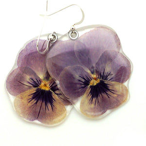 Lavender Pansy Earrings