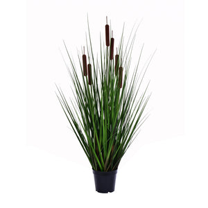 36" Artificial Potted Straight Grass and Cattails