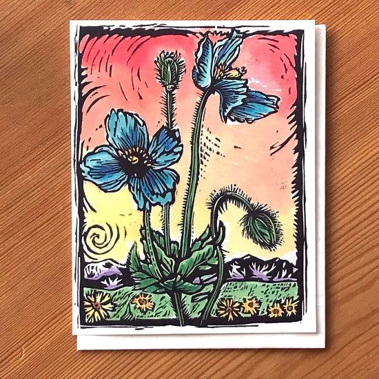 Blue Poppies Card