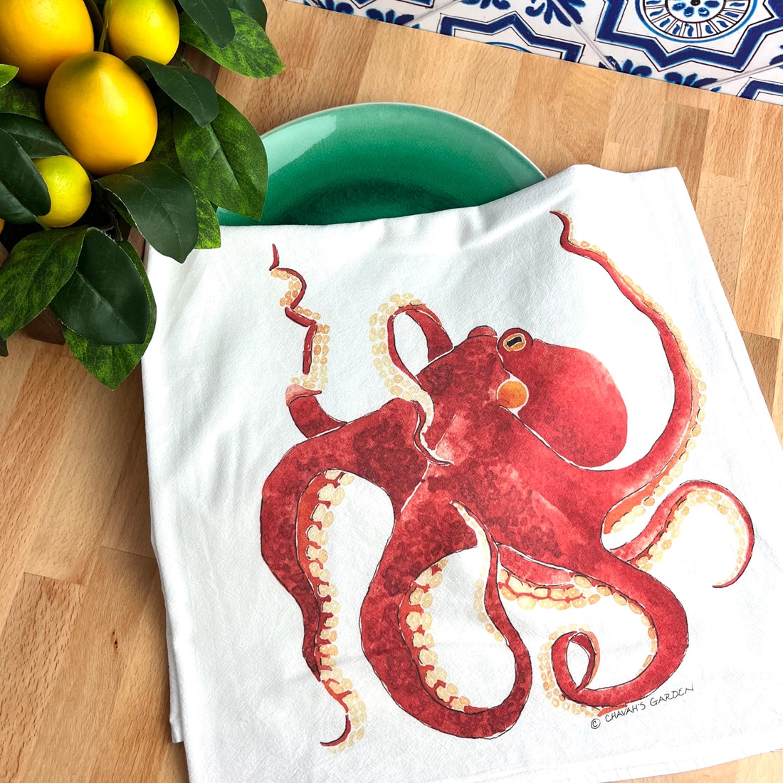 Octopus Flour Sack Tea Towels
