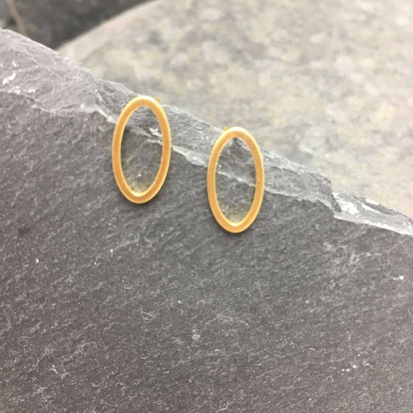 Gold Oval Studs