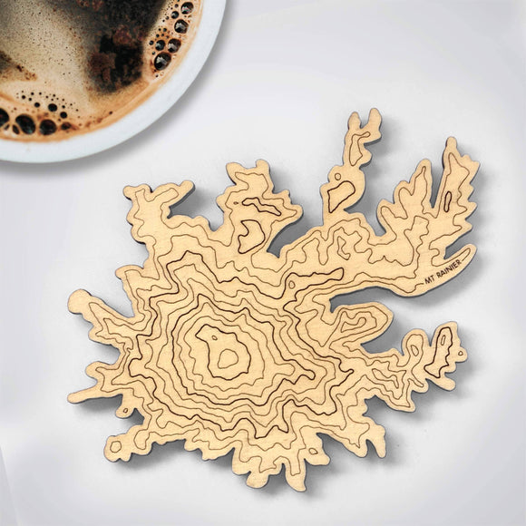Mt Rainier Topography Coaster - Single