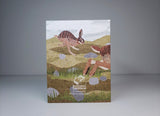 Wild Hares Blank Greeting Card