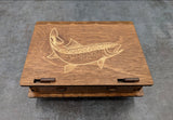 Trout Fly Box - Laser Engraved with Living Hinge