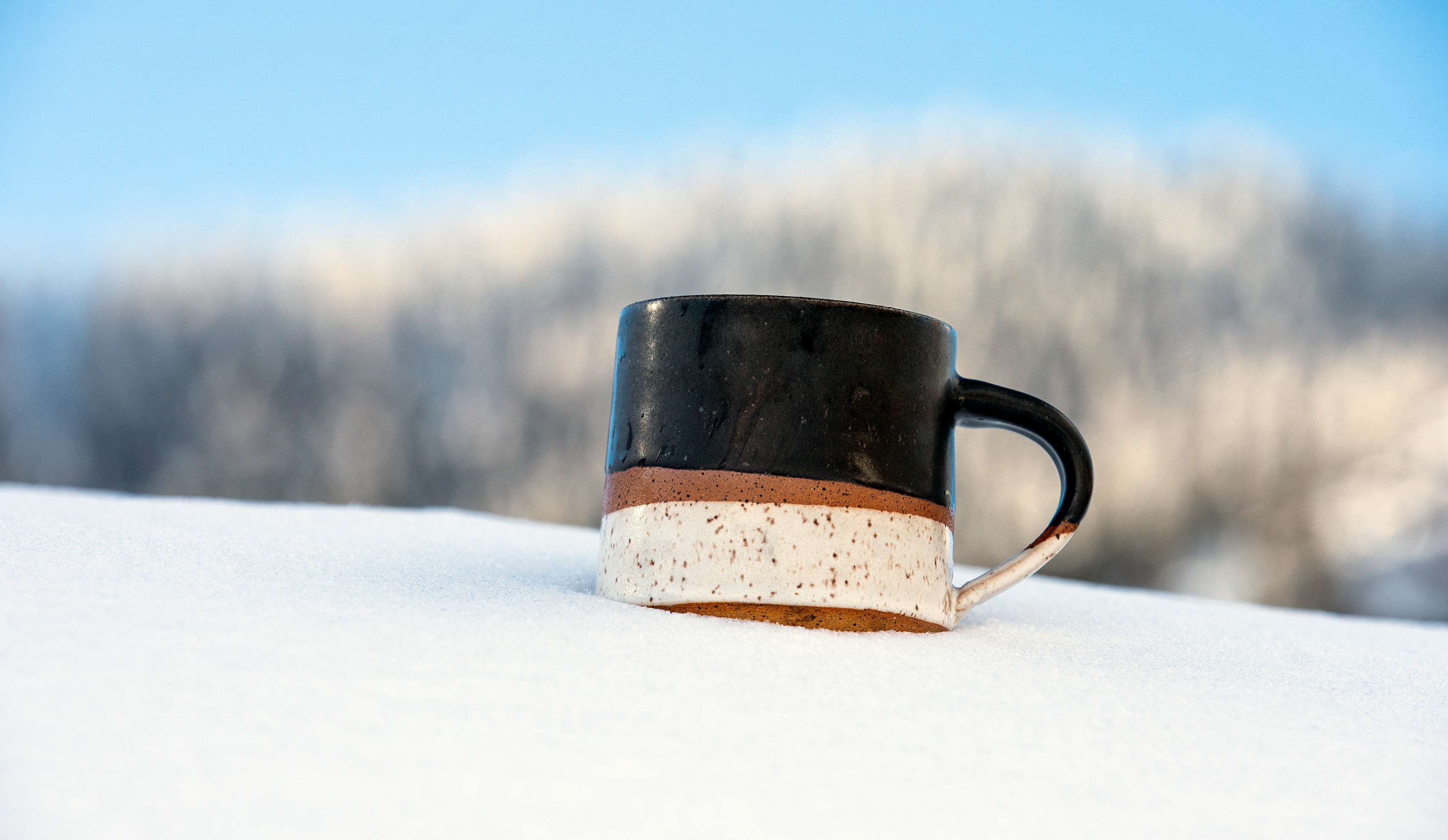 Black and White Glazed Mugs