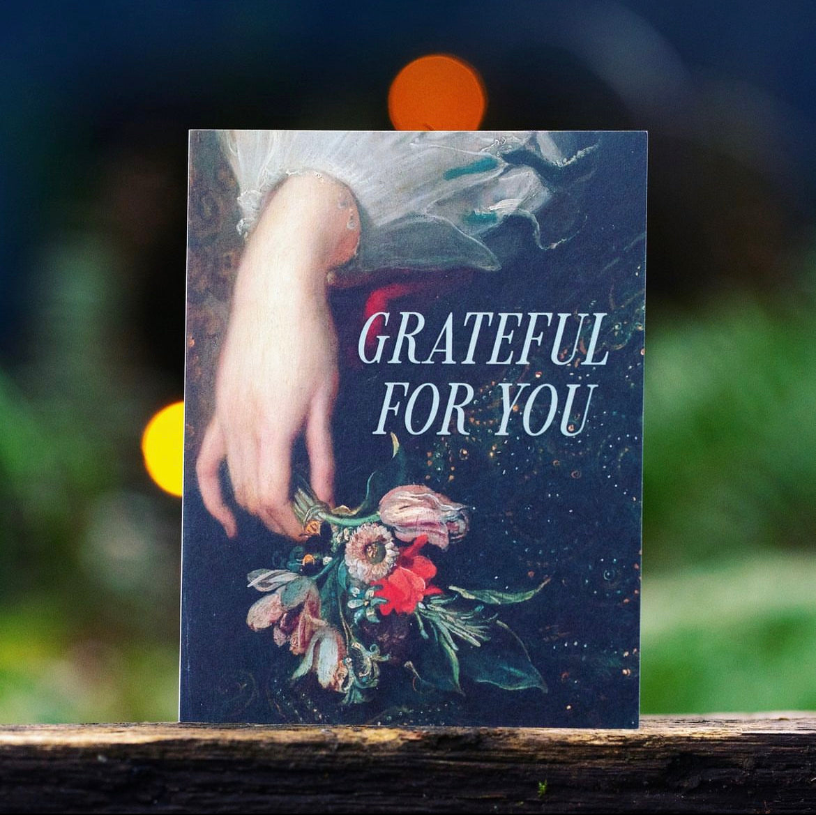 Grateful For You Card | Antique Painting | Flowers