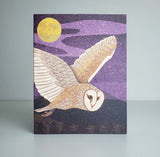 Barn Owl and Moon Blank Greeting Card