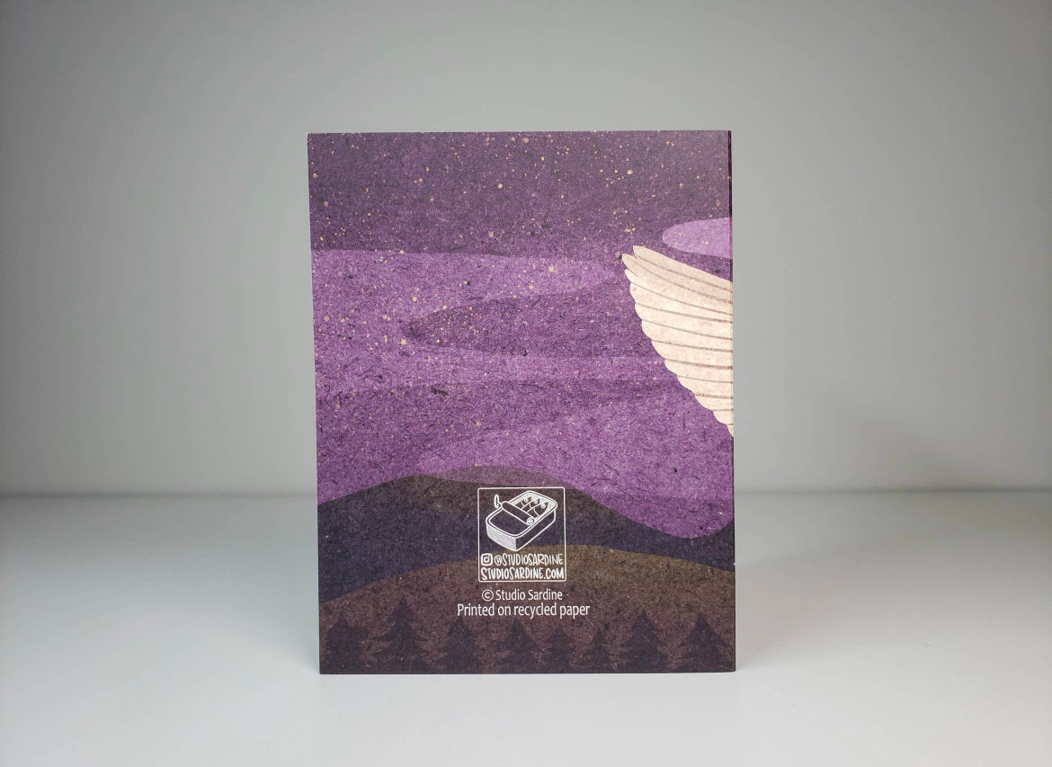 Barn Owl and Moon Blank Greeting Card