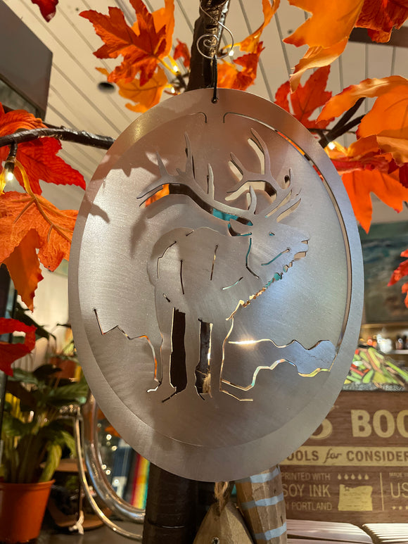 Elk Metal Ornament by Dieter Moenig