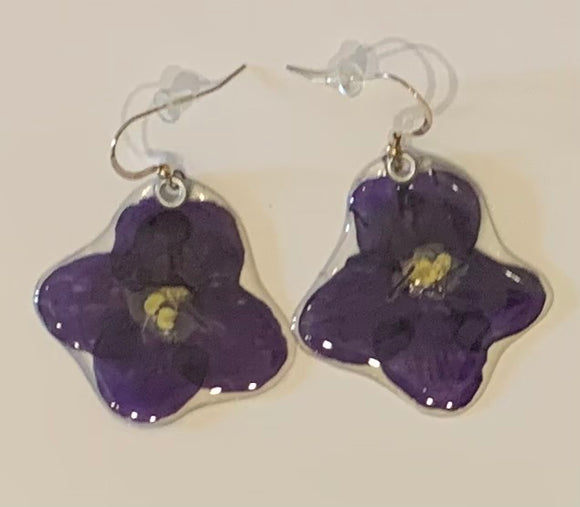 African Violet Earrings
